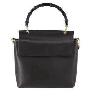 Gucci Bamboo Leather Handbag Brown